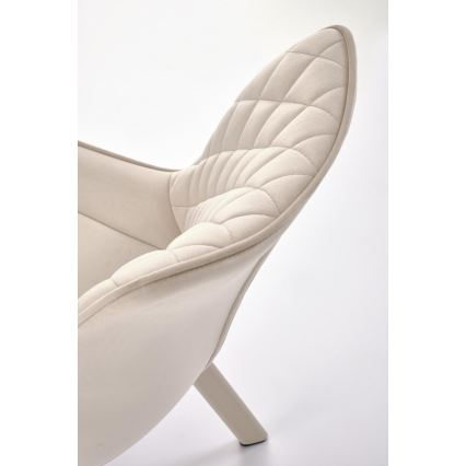 Chaise de salle à manger pivotante OMBRA 1 pièce, crème