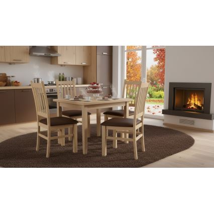 Chaise de salle à manger SIMON hêtre/brun foncé