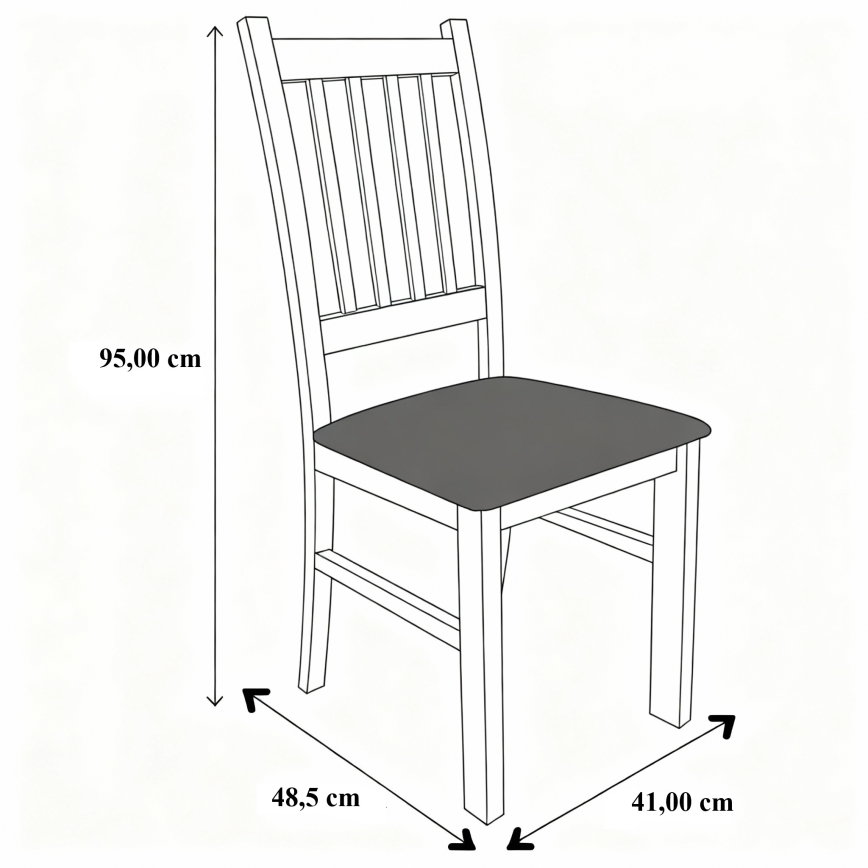 Chaise de salle à manger SIMON hêtre/gris foncé