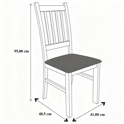 Chaise de salle à manger SIMON hêtre/orange