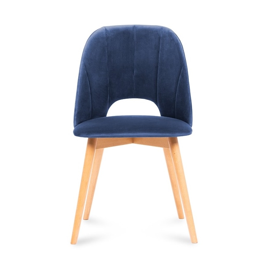 Chaise de salle à manger TINO 86x48 cm bleu foncé/chêne clair