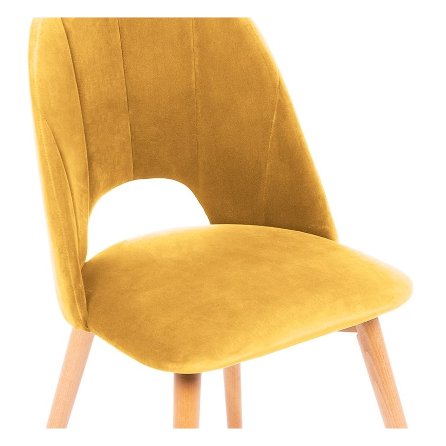 Chaise de salle à manger TINO 86x48 cm jaune/chêne clair