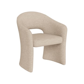 Chaise de salle à manger TORI avec accoudoirs, beige