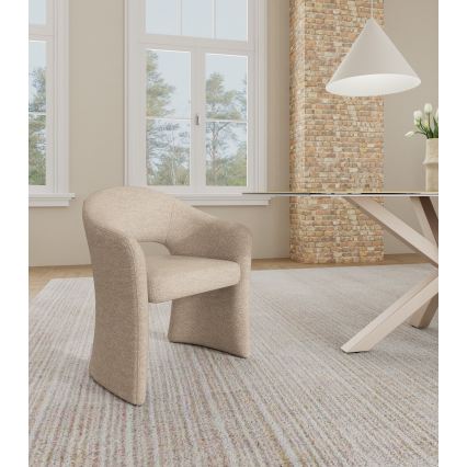 Chaise de salle à manger TORI avec accoudoirs, beige