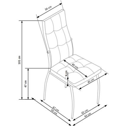 Chaise de salle à manger WARMIS, 1 pièce, grise