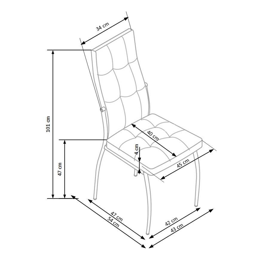 Chaise de salle à manger WARMIS, 1 pièce, noire