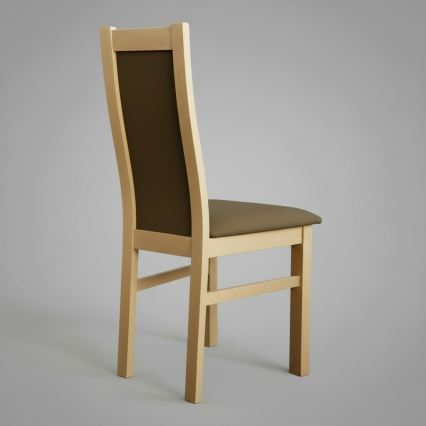 Chaise de salle à manger ZOE chêne/marron foncé