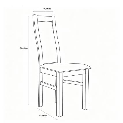 Chaise de salle à manger ZOE chêne/marron foncé