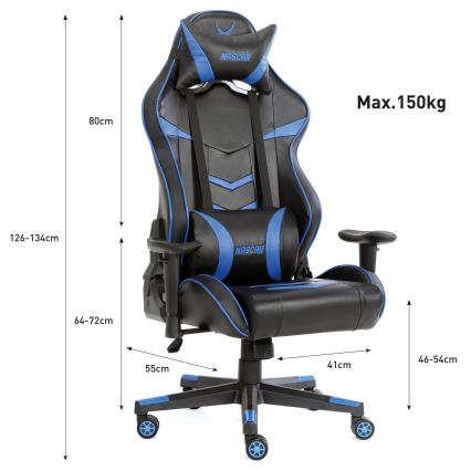 Chaise gaming VARR Nascar noir/bleu