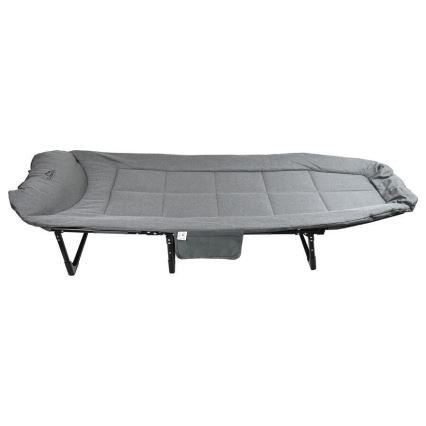 Chaise longue de camping pliante et réglable - gris