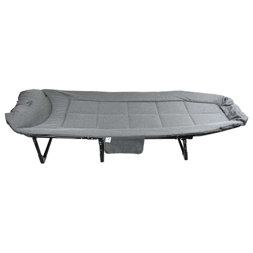 Chaise longue de camping pliante et réglable - gris
