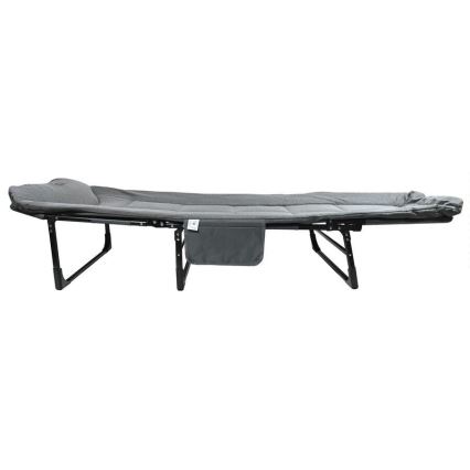 Chaise longue de camping pliante et réglable - gris