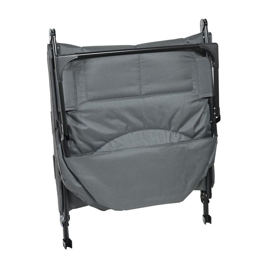 Chaise longue de camping pliante et réglable - gris