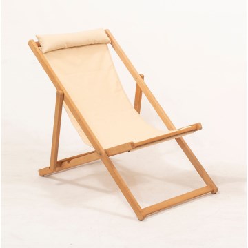 Chaise longue de jardin beige/chêne
