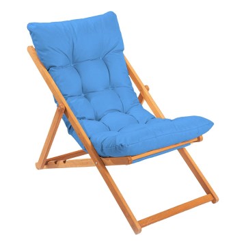 Chaise longue de jardin bleu/hêtre