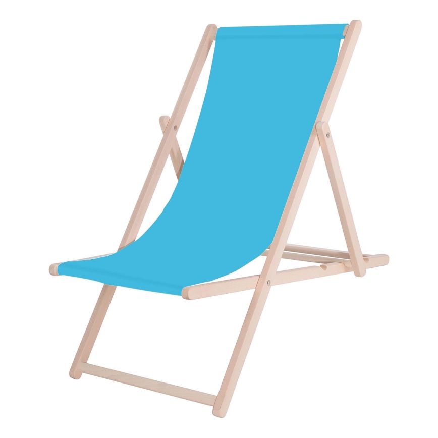 Chaise longue de jardin bleue/hêtre