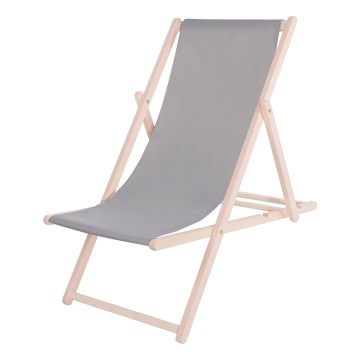 Chaise longue de jardin gris/bouleau