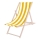Chaise longue de jardin jaune/blanc/hêtre