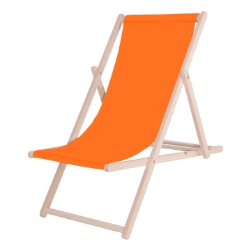 Chaise longue de jardin orange/buche