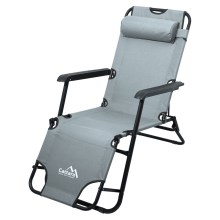 Chaise pliable et réglable grise/noire