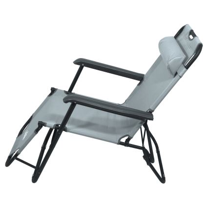 Chaise pliable et réglable grise/noire