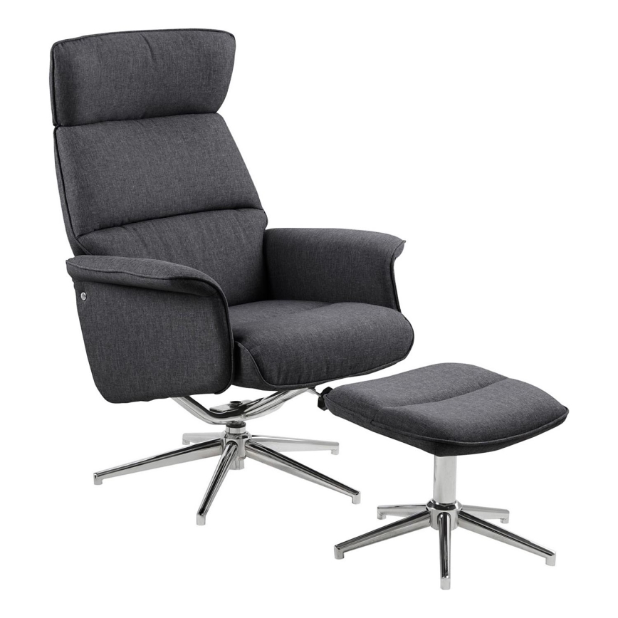 Chaise réglable avec repose-pieds DELIA gris foncé