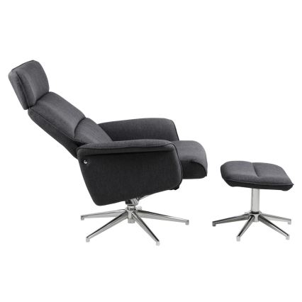 Chaise réglable avec repose-pieds DELIA gris foncé