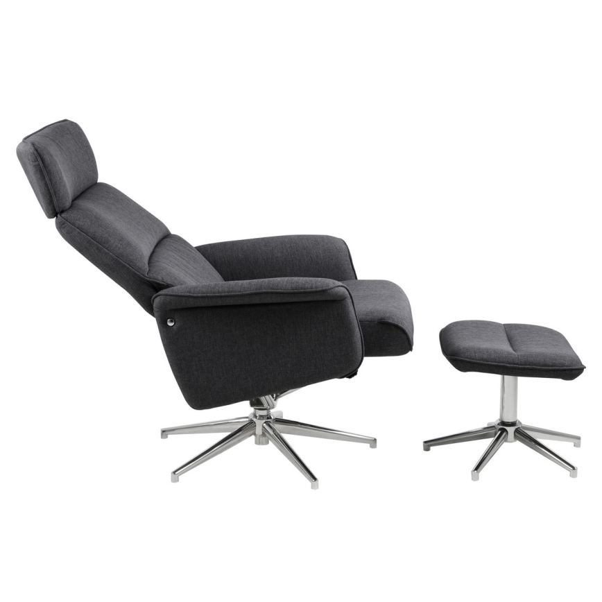 Chaise réglable avec repose-pieds DELIA gris foncé