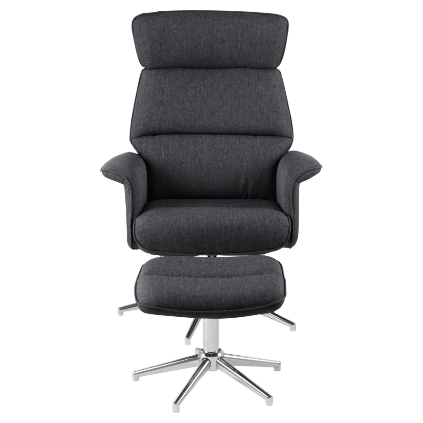 Chaise réglable avec repose-pieds DELIA gris foncé