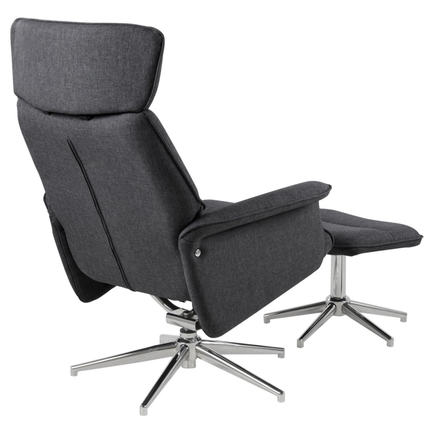 Chaise réglable avec repose-pieds DELIA gris foncé