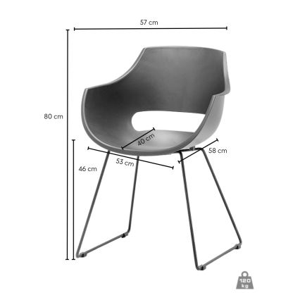 Chaise ROCKY 1 pièce noire