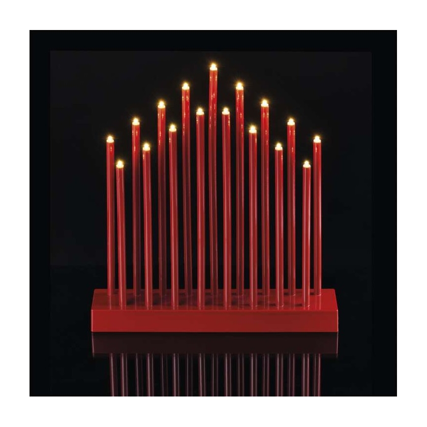 Chandelier de noël 17xLED/3xAA rouge