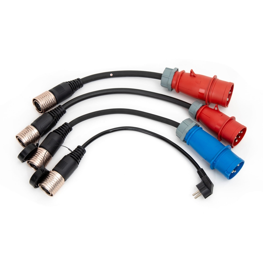 Chargeur portatif pour voitures électriques avec 4 adaptateurs Type 2 32A/480V 22kW 7m IP67