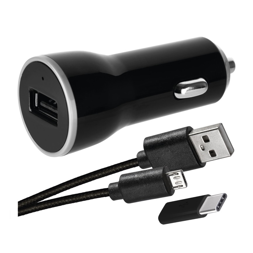 Chargeur pour voiture 2,1A + câble micro USB