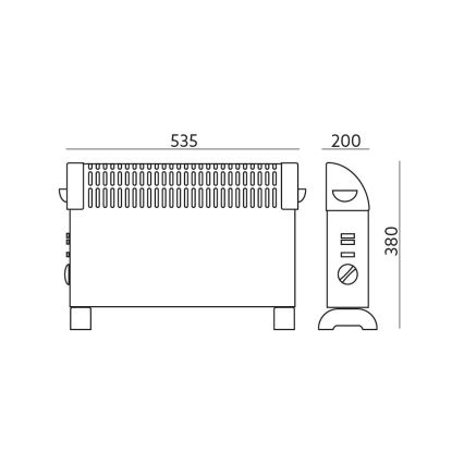 Chauffage à convection SONDO 750/1250/2000W/230V