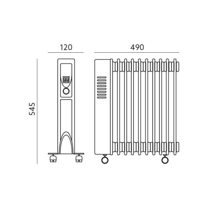 Chauffage à huile avec 11 segments YUGO 1000/1500/2500W/230V