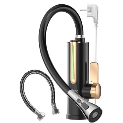 Chauffe-eau instantané avec affichage LED 3000W/230V IPX4 noir/doré