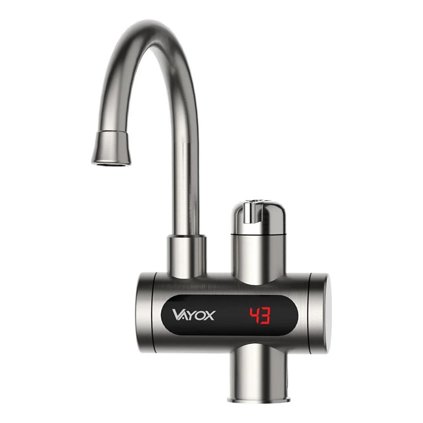 Chauffe-eau instantané avec écran LED 3000W/230V IPX4 acier inoxydable