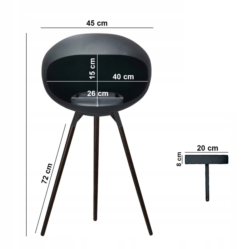 Cheminée bioéthanol TOKIO 45x100 cm 2 kW noire