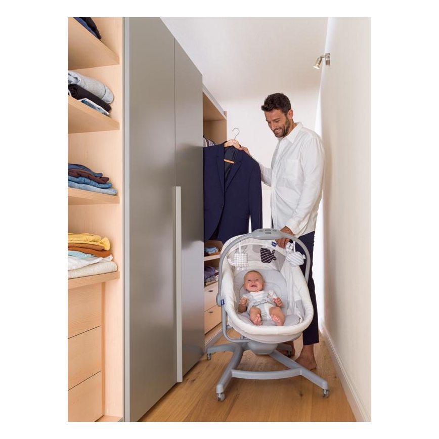 Chicco - Baby wieg 4in1 BABY HUG grijs/wit