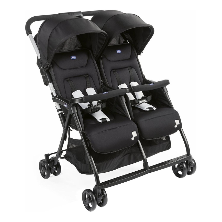 Chicco - Kinderwagen voor tweelingen OHLALA TWIN Black Nacht zwart