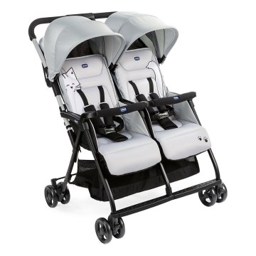 Chicco - Kinderwagen voor tweelingen OHLALA TWIN Silver Kat zilver