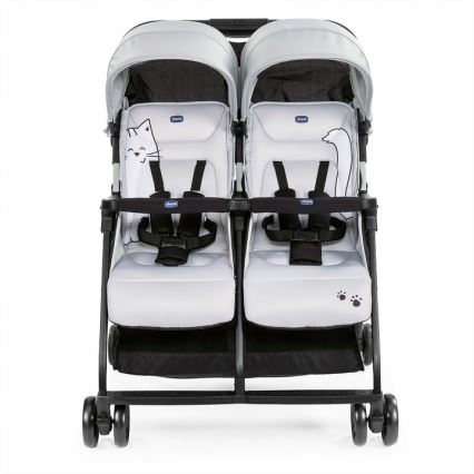 Chicco - Kinderwagen voor tweelingen OHLALA TWIN Silver Kat zilver