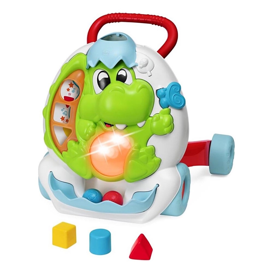 Chicco - Loopwagen met activiteiten en geluid 2-in-1 DINO 2xAA
