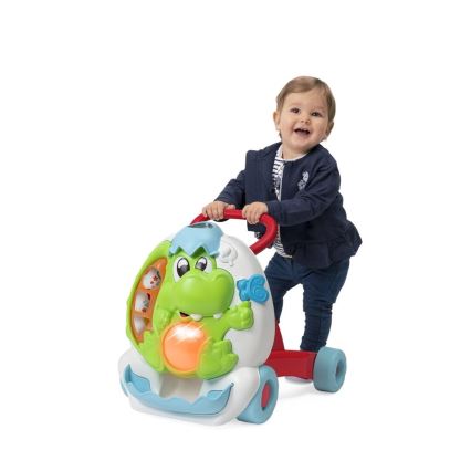 Chicco - Loopwagentje met activiteiten en geluid 2in1 DINO 2xAA