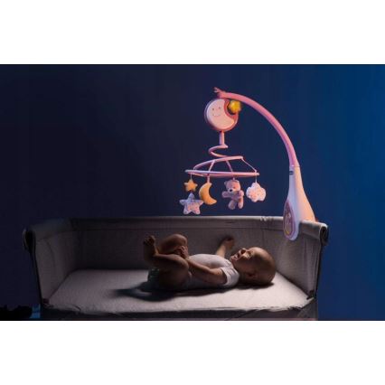 Chicco - Mobile pour lit de bébé avec mélodie 3in1 NEXT2DREAMS 3xAA rose