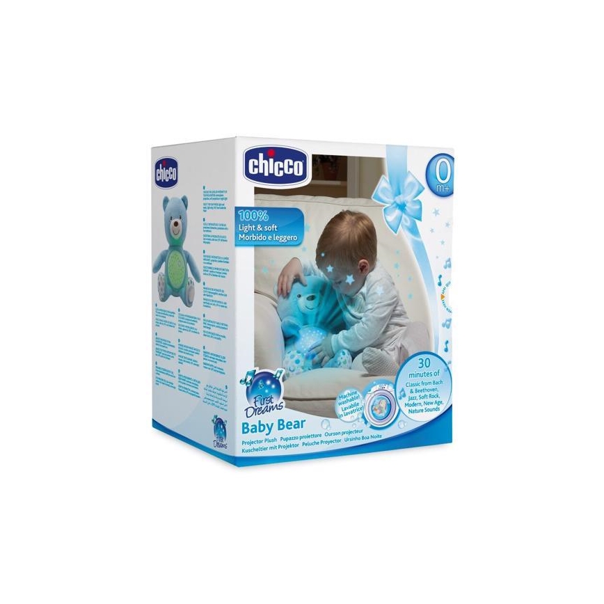 Chicco - Projector met melodie BABY BEAR 3xAAA blauw