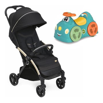 Chicco - Sportieve kinderwagen GOODY XPLUS Black Re_Lux Eco+ + loopfiets ALL AROUND