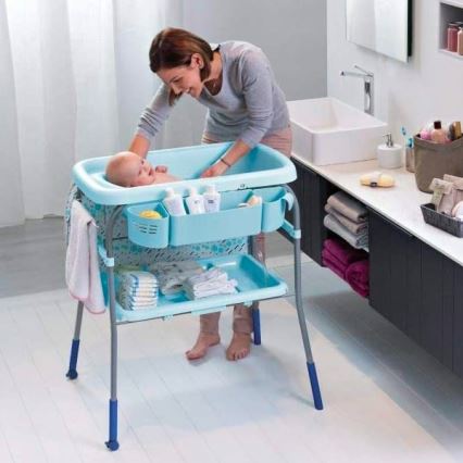 Chicco - Table à langer avec baignoire CUDDLE&BUBBLE bleu
