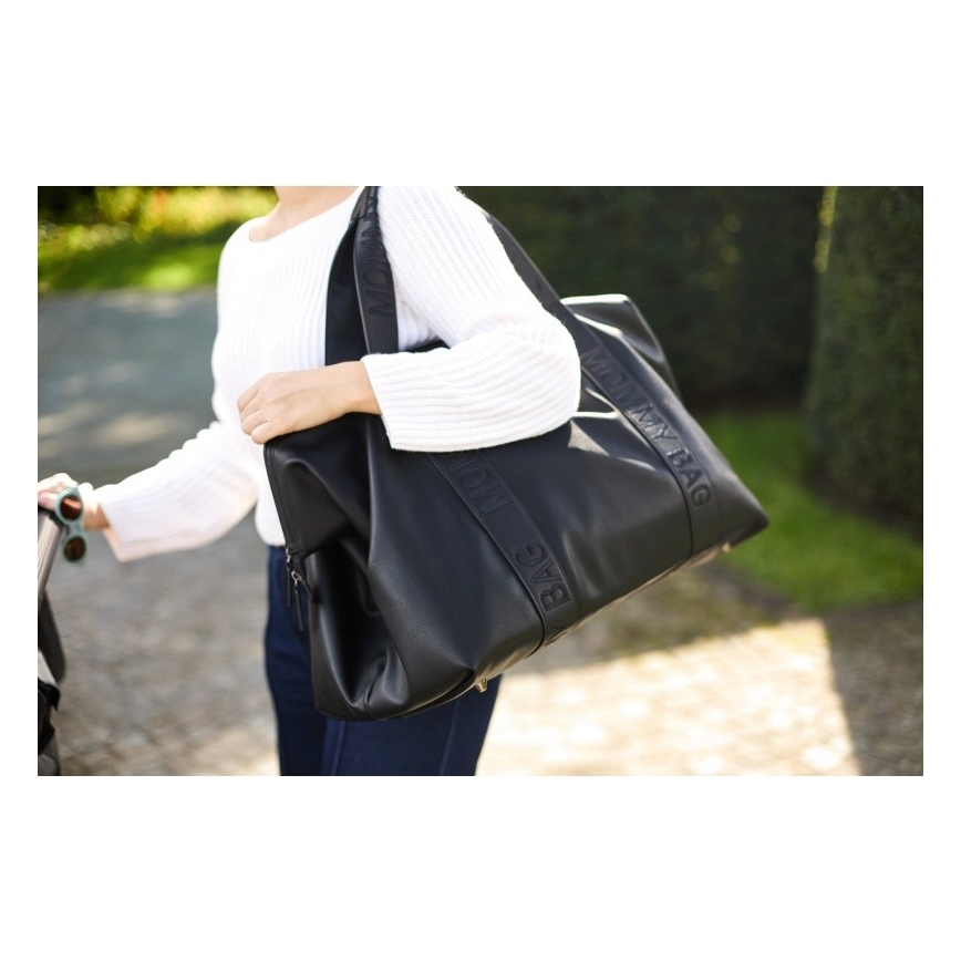 Childhome - Luiertas MOMMY BAG LEATHER zwart